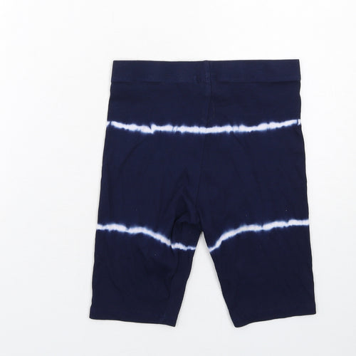 NEXT Girls Blue Cotton Sweat Shorts Size 12 Years Regular - Tie-dye