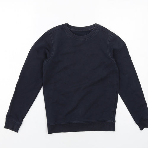 Marks and Spencer Boys Blue Cotton Pullover Sweatshirt Size 9-10 Years Pullover
