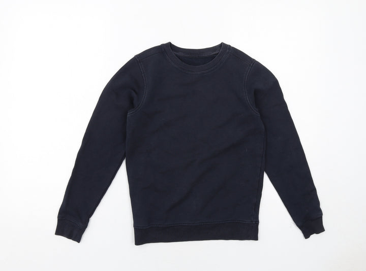 Marks and Spencer Boys Blue Cotton Pullover Sweatshirt Size 9-10 Years Pullover