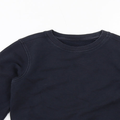 Marks and Spencer Boys Blue Cotton Pullover Sweatshirt Size 9-10 Years Pullover