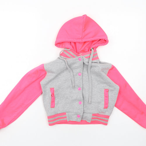 AtoZ Girls Pink Colourblock Jacket Size 11-12 Years Snap