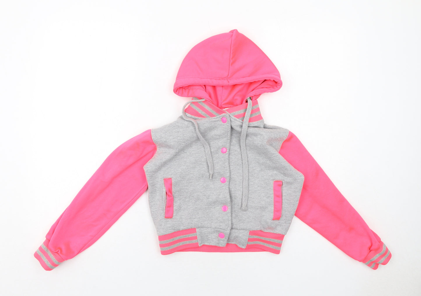 AtoZ Girls Pink Colourblock Jacket Size 11-12 Years Snap