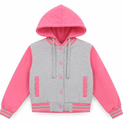 AtoZ Girls Pink Colourblock Jacket Size 11-12 Years Snap