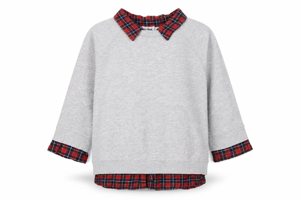 Front view of Metropolitan women’s grey cotton pullover sweatshirt, size L, pullover - shirt insert