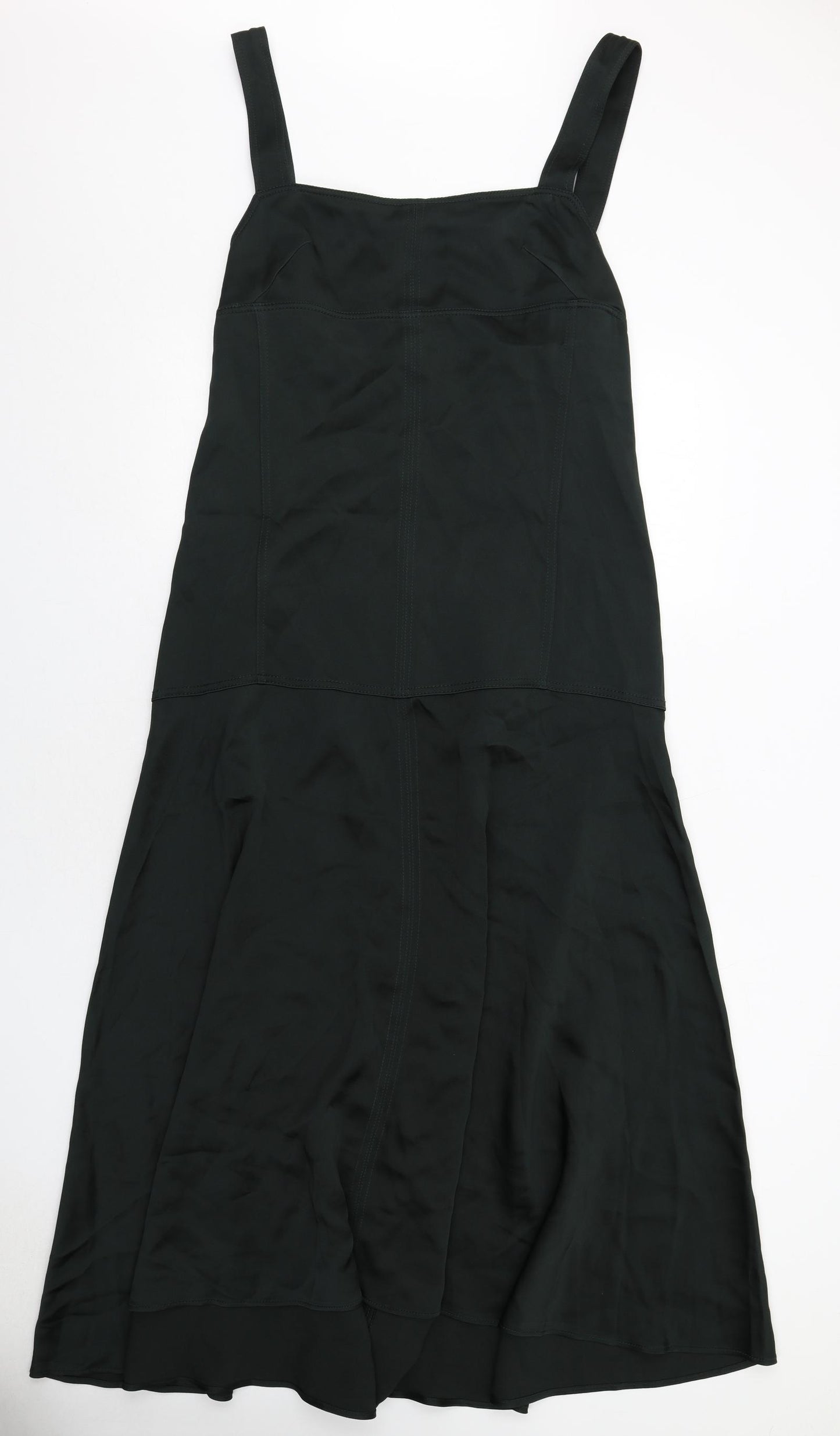 Zara Womens Green Polyester Maxi Size L Square Neck Zip