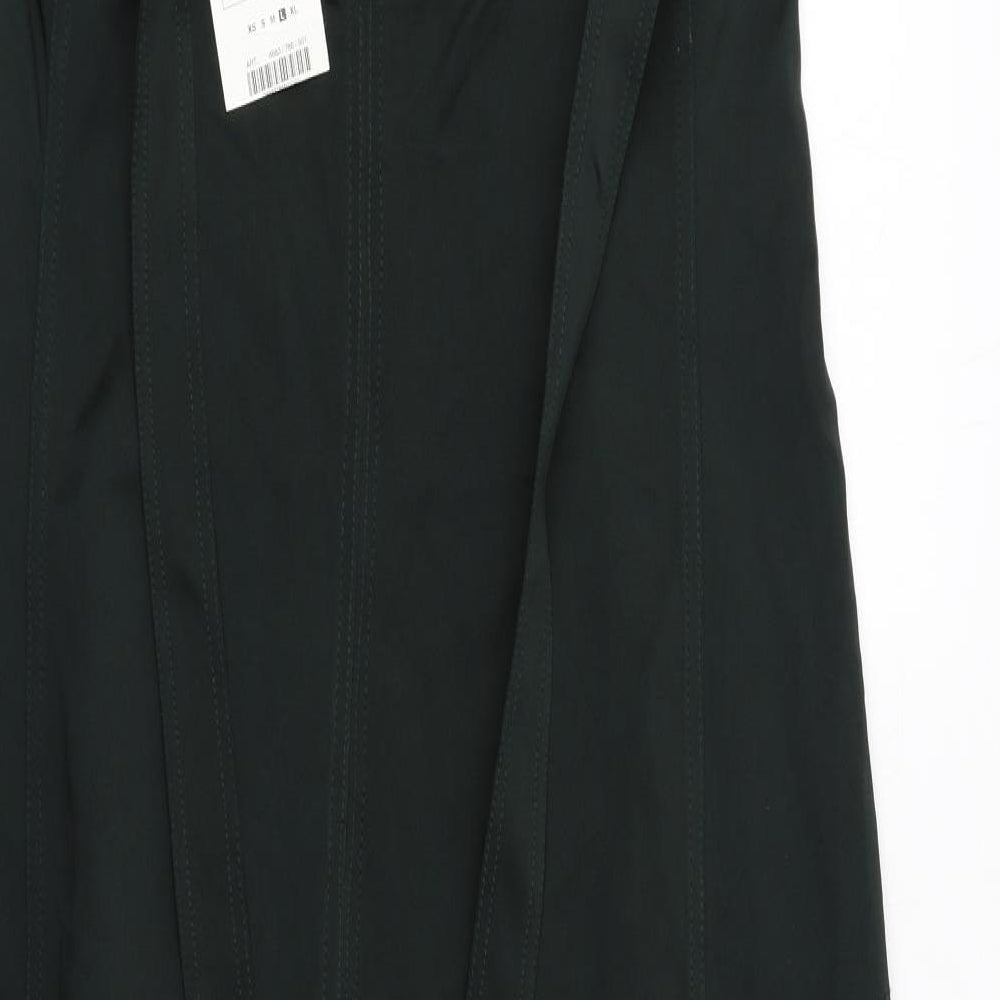 Zara Womens Green Polyester Maxi Size L Square Neck Zip