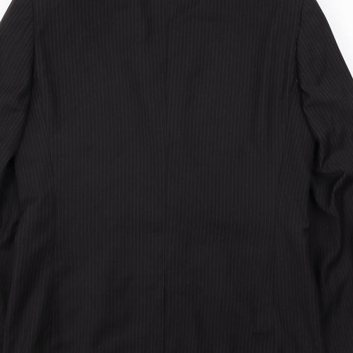 Butler and Webb Mens Black Striped Polyester Jacket Suit Jacket Size 38 Regular