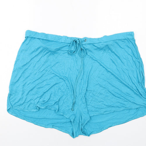Be You Womens Blue Viscose Hot Pants Shorts Size 24 Regular Drawstring