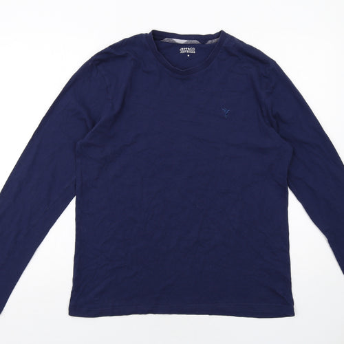 Jeff Banks Mens Blue Cotton T-Shirt Size M Round Neck