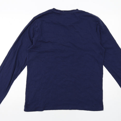 Jeff Banks Mens Blue Cotton T-Shirt Size M Round Neck
