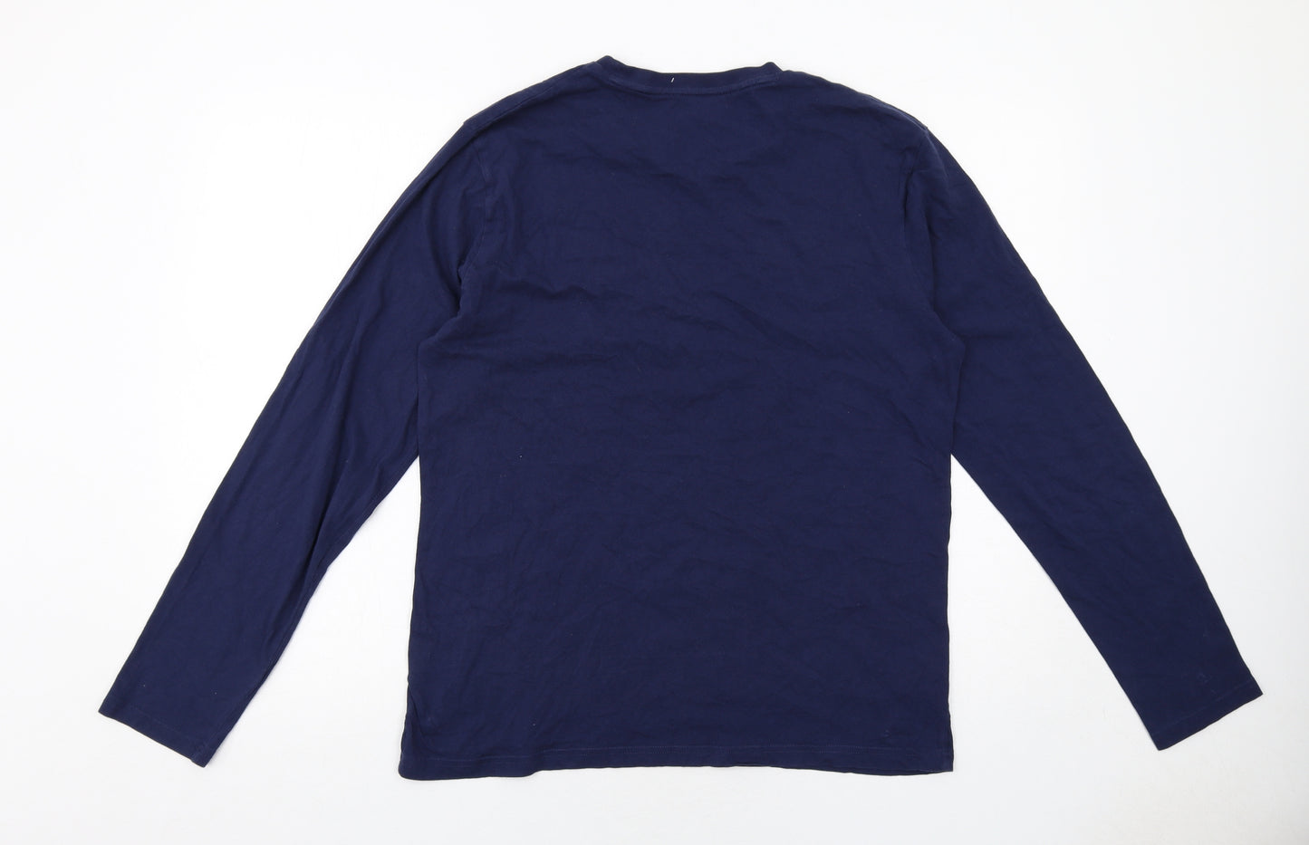 Jeff Banks Mens Blue Cotton T-Shirt Size M Round Neck