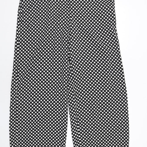 Marks and Spencer Womens Black Polka Dot Polyester Trousers Size 20 Regular