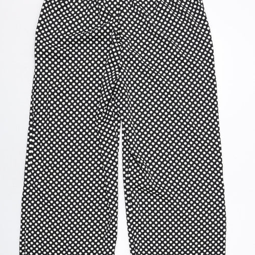 Marks and Spencer Womens Black Polka Dot Polyester Trousers Size 20 Regular