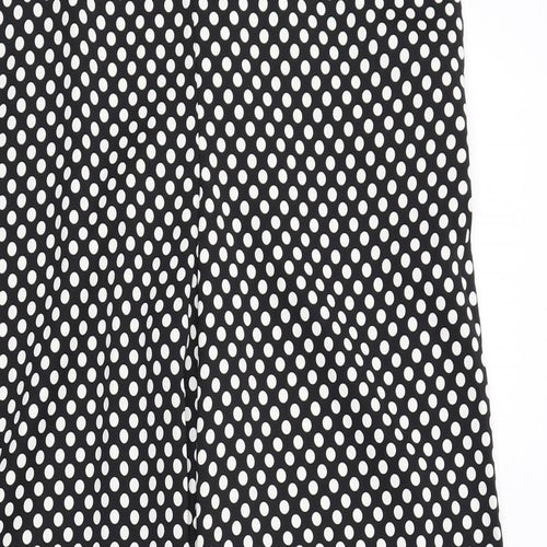 Marks and Spencer Womens Black Polka Dot Polyester Trousers Size 20 Regular