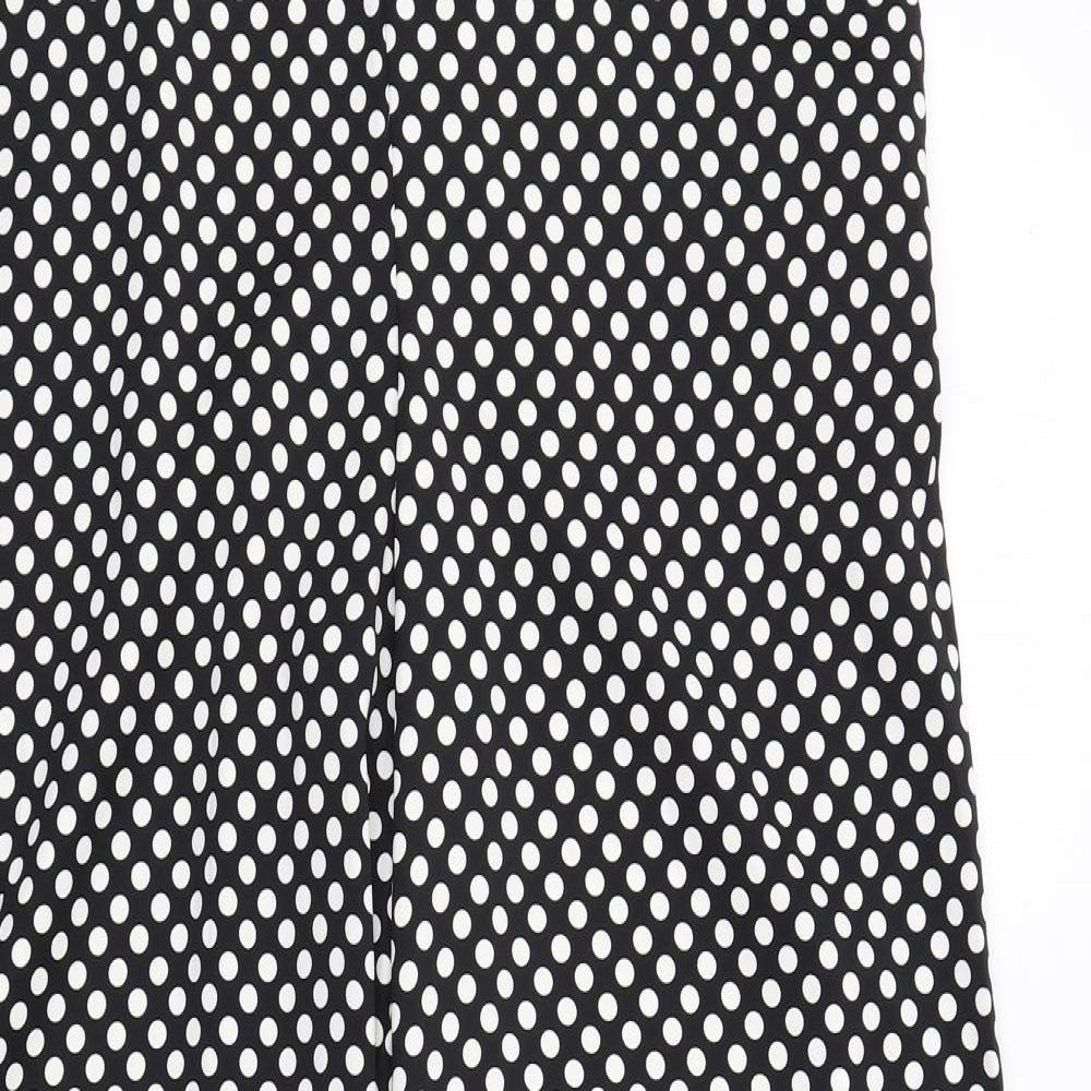 Marks and Spencer Womens Black Polka Dot Polyester Trousers Size 20 Regular