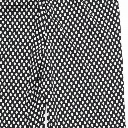 Marks and Spencer Womens Black Polka Dot Polyester Trousers Size 20 Regular