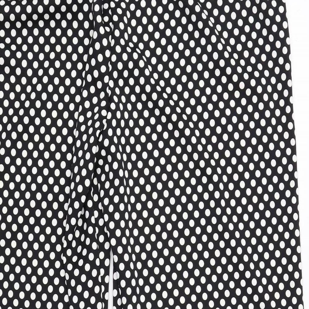 Marks and Spencer Womens Black Polka Dot Polyester Trousers Size 20 Regular