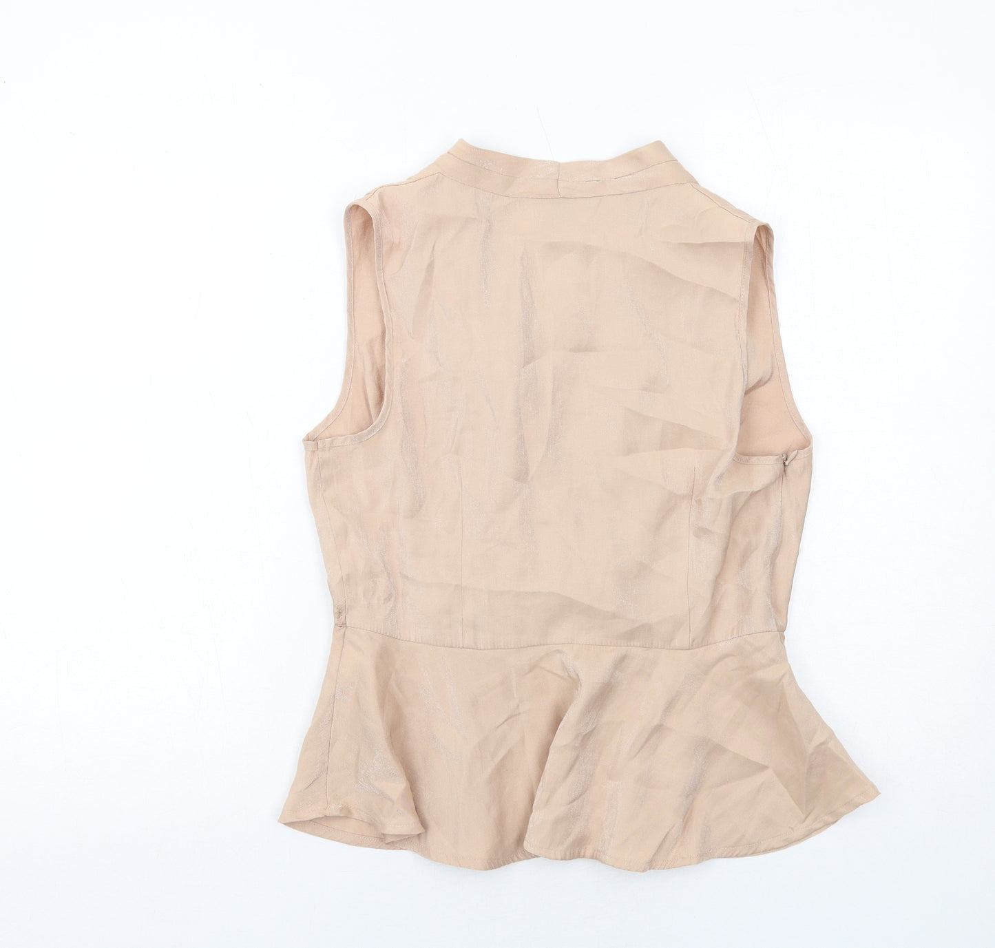 New Look Womens Beige Viscose Basic Tank Size 12 V-Neck