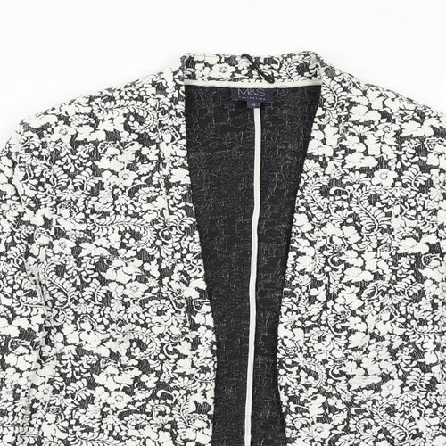 Marks and Spencer Womens White Geometric Jacket Blazer Size 12