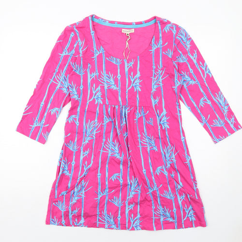 Mudd & Water Womens Pink Geometric Cotton A-Line Size 10 Round Neck Pullover