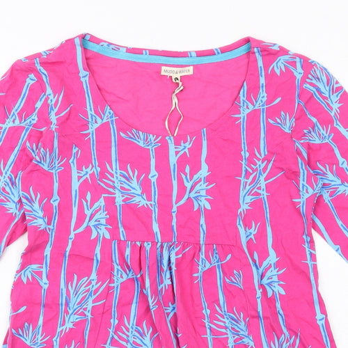Mudd & Water Womens Pink Geometric Cotton A-Line Size 10 Round Neck Pullover