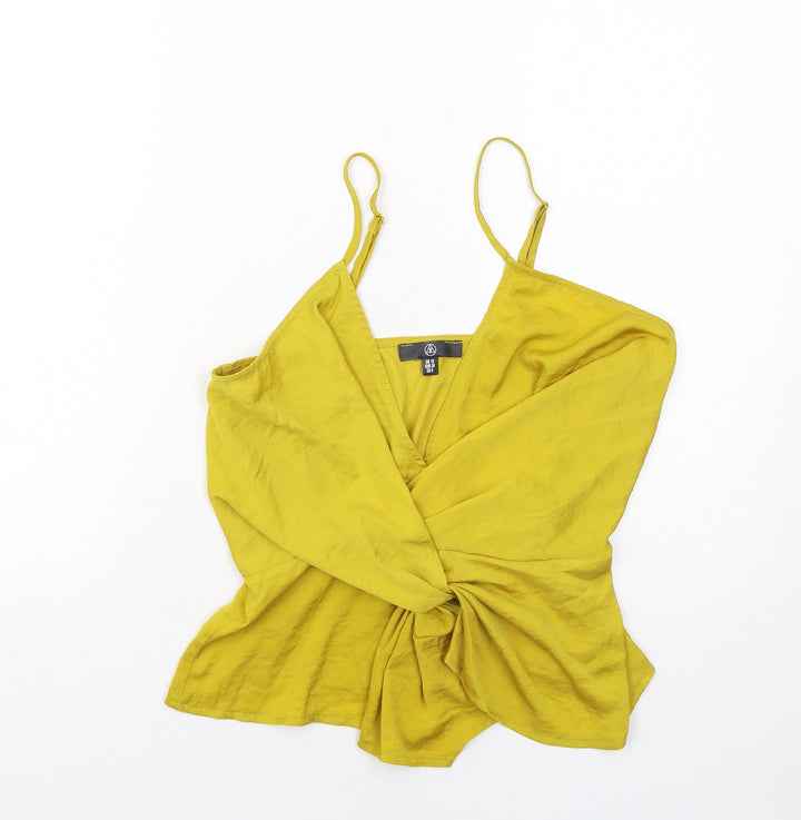 Missguided Womens Yellow Polyester Camisole Tank Size 10 V-Neck