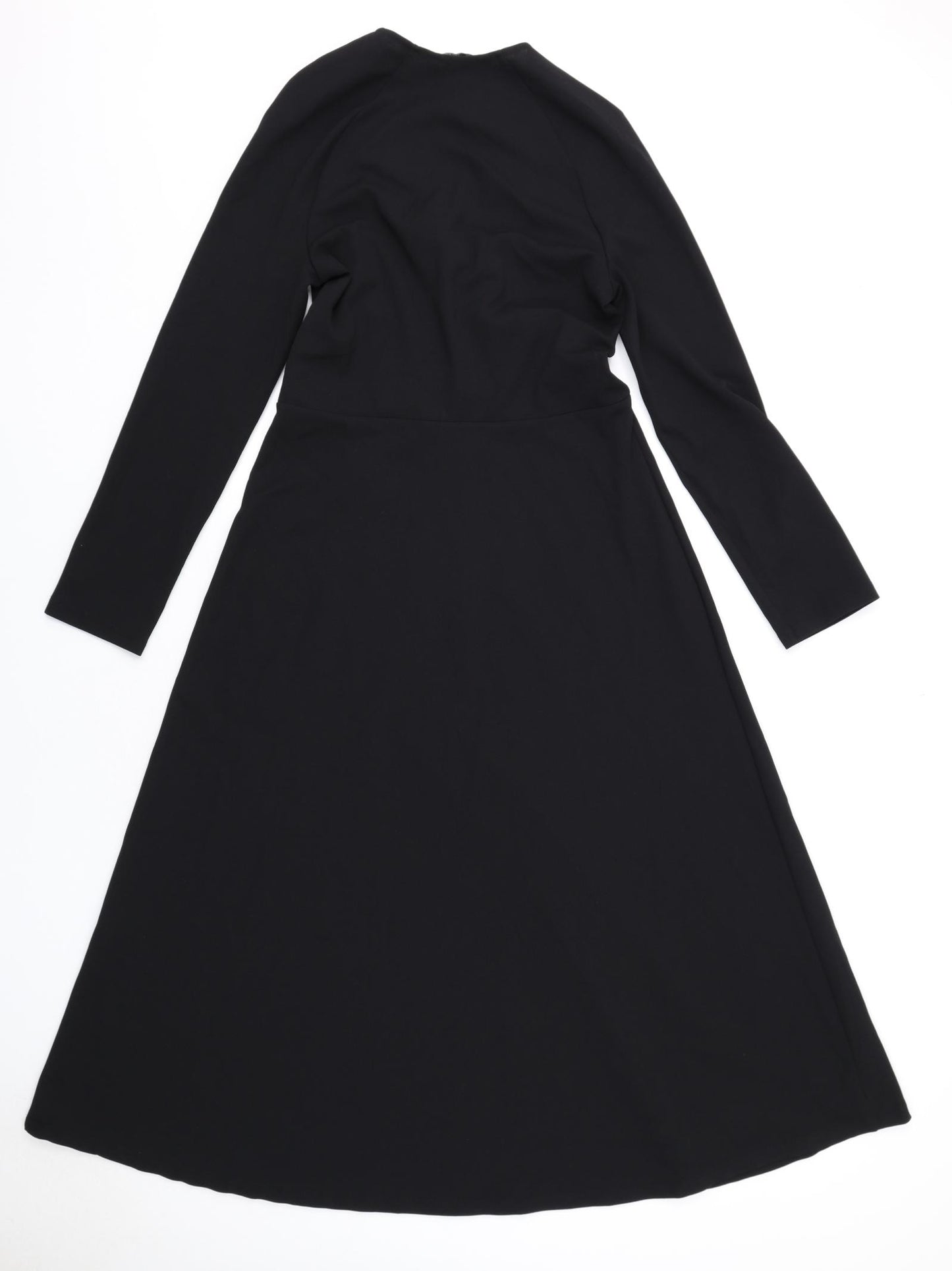 Zara Womens Black Polyester Trapeze & Swing Size M Square Neck Pullover
