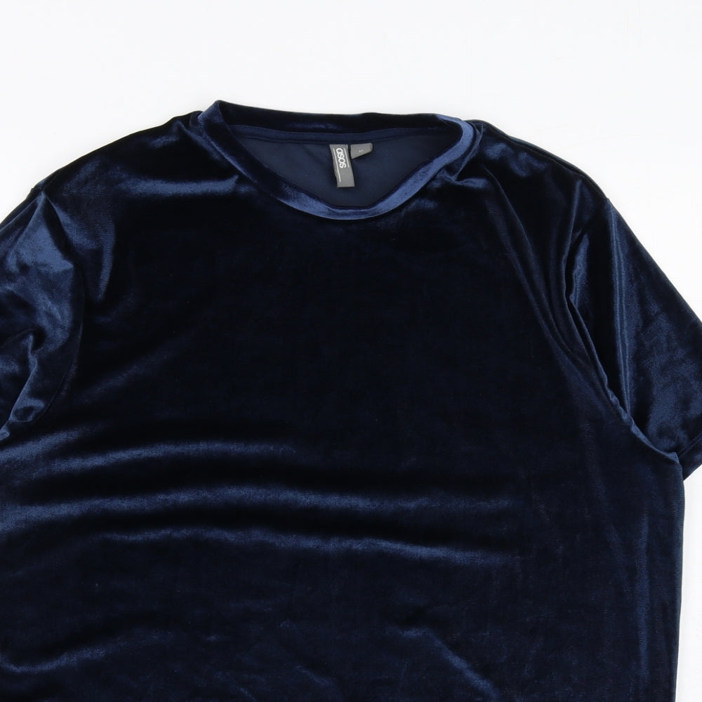 ASOS Mens Blue Polyester T-Shirt Size M Round Neck