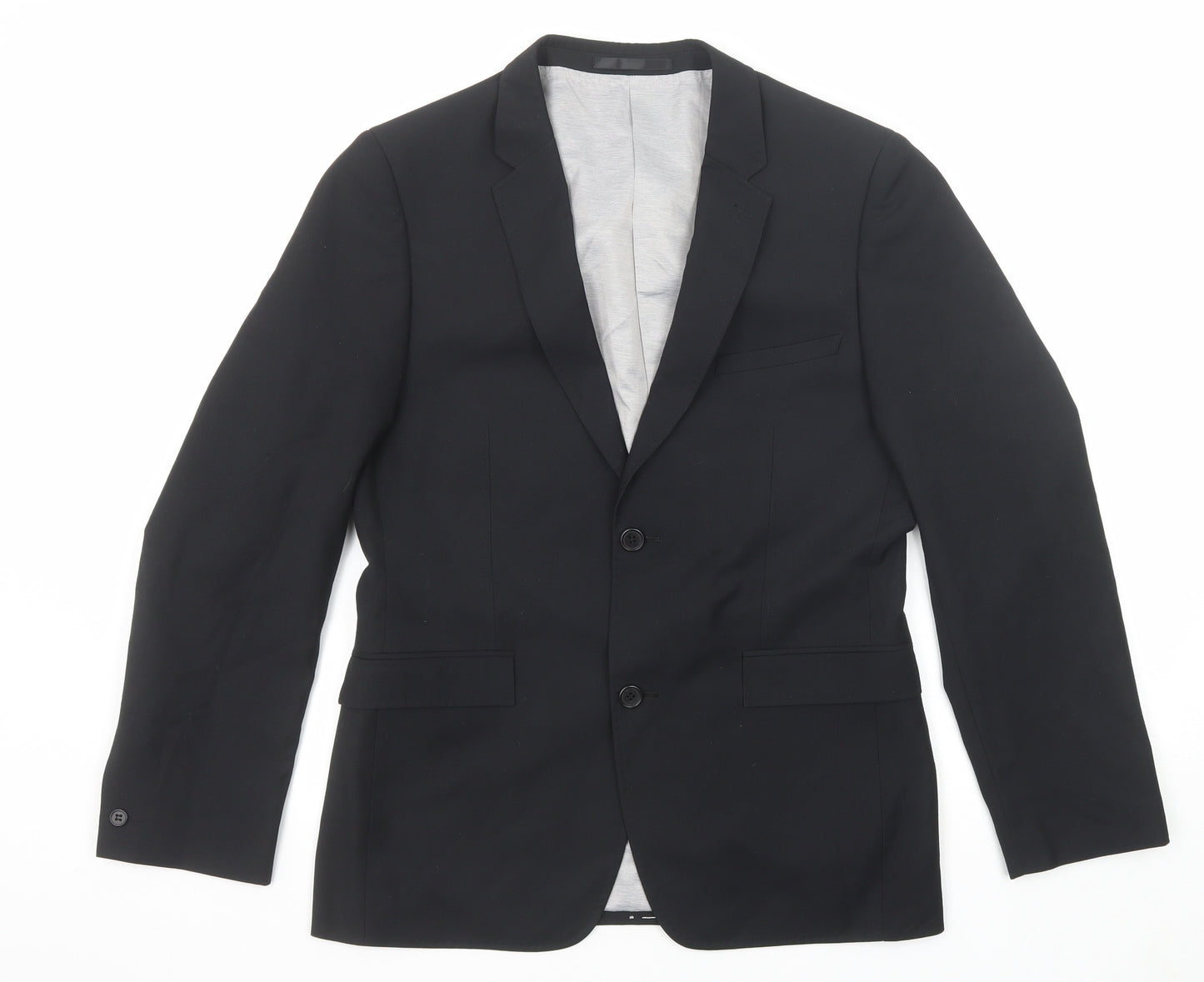 Ventuno 21 Mens Black Polyester Jacket Suit Jacket Size 38 Regular