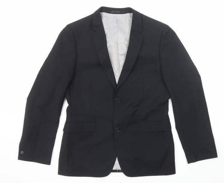 Ventuno 21 Mens Black Polyester Jacket Suit Jacket Size 38 Regular