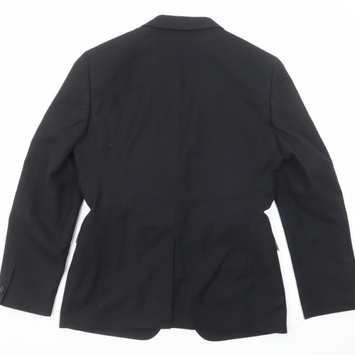 Ventuno 21 Mens Black Polyester Jacket Suit Jacket Size 38 Regular