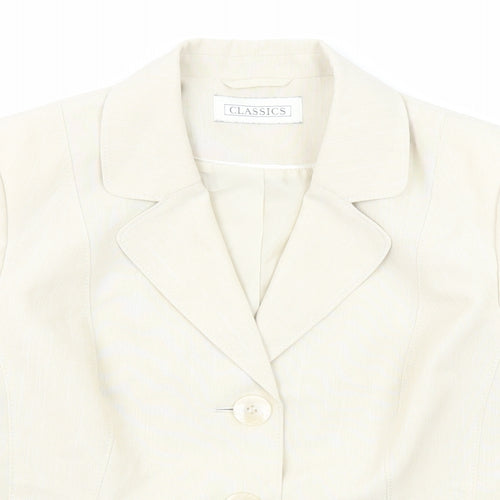 BHS Womens Beige Polyester Jacket Blazer Size 14