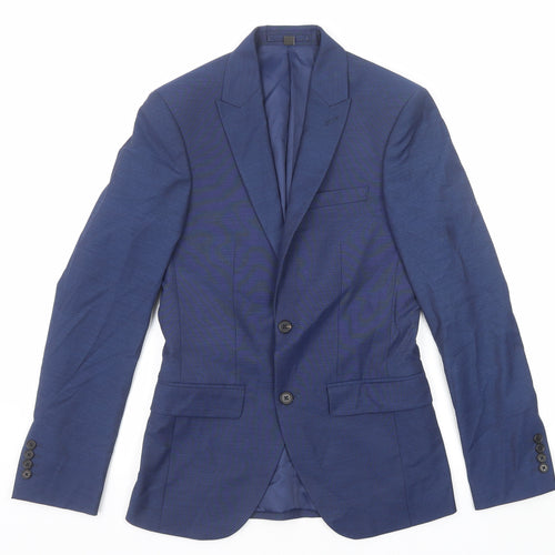 Marks and Spencer Mens Blue Polyester Jacket Suit Jacket Size 34 Regular