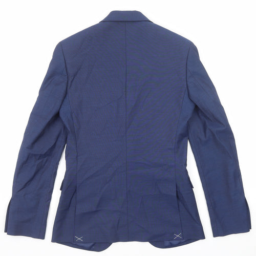 Marks and Spencer Mens Blue Polyester Jacket Suit Jacket Size 34 Regular
