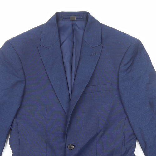 Marks and Spencer Mens Blue Polyester Jacket Suit Jacket Size 34 Regular