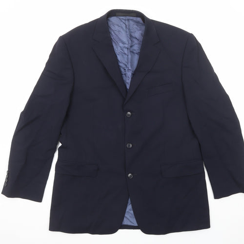 Marks and Spencer Mens Blue Wool Jacket Suit Jacket Size 42 Regular