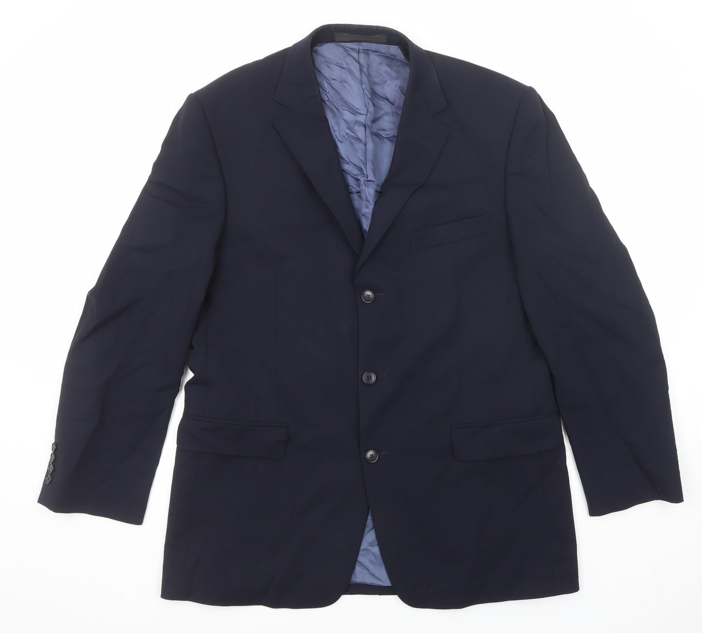 Marks and Spencer Mens Blue Wool Jacket Suit Jacket Size 42 Regular