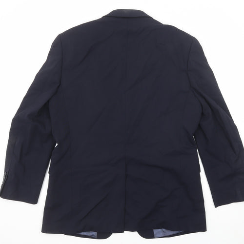 Marks and Spencer Mens Blue Wool Jacket Suit Jacket Size 42 Regular