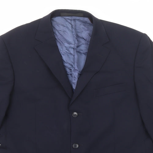 Marks and Spencer Mens Blue Wool Jacket Suit Jacket Size 42 Regular