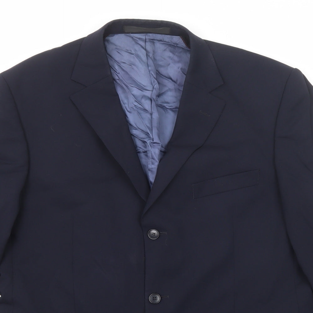 Marks and Spencer Mens Blue Wool Jacket Suit Jacket Size 42 Regular