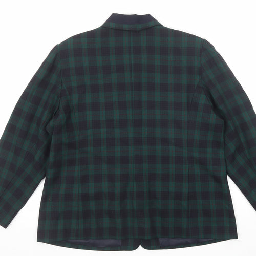 Karolyne Womens Green Geometric Jacket Size 16 Button