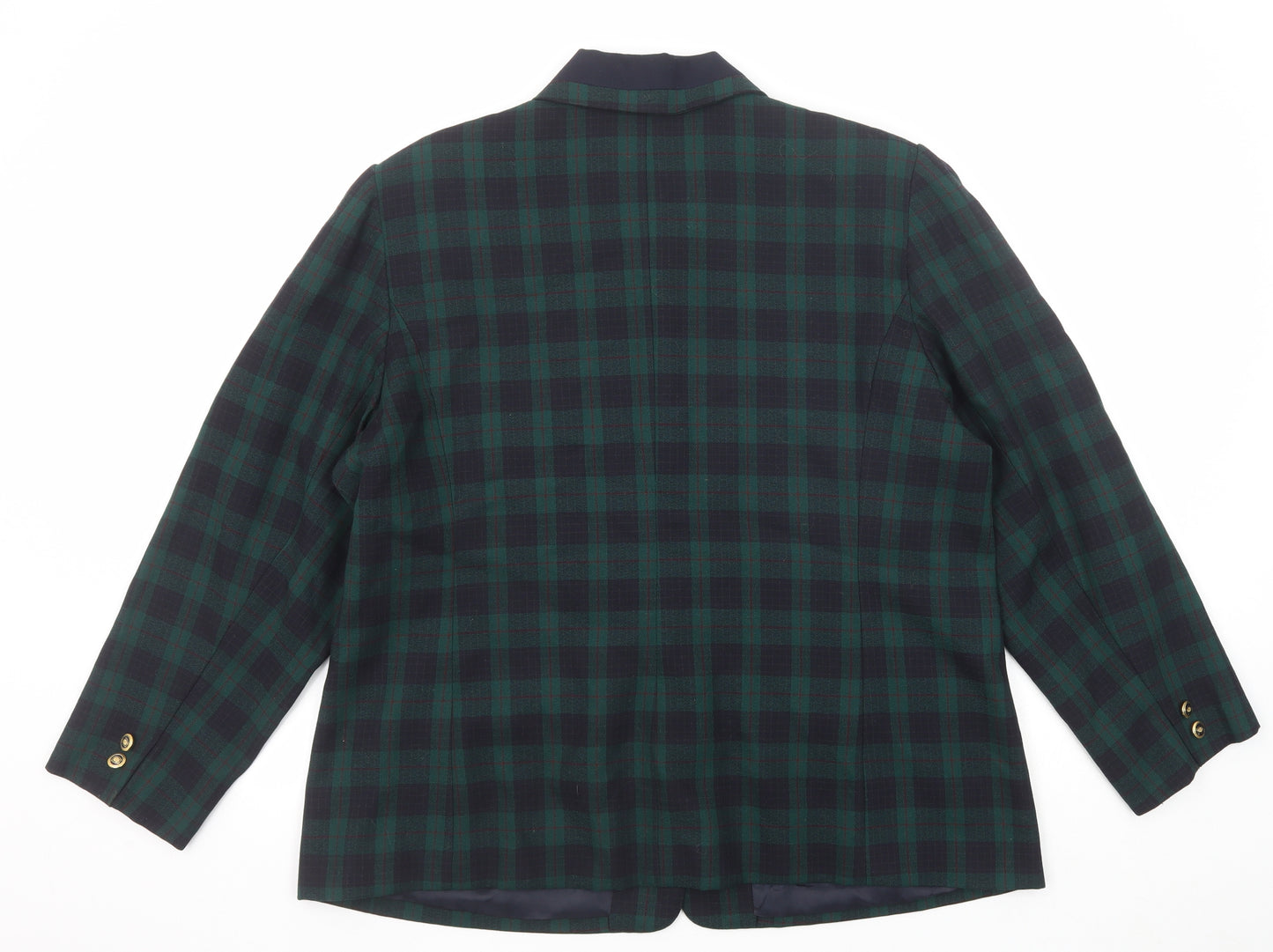 Karolyne Womens Green Geometric Jacket Size 16 Button
