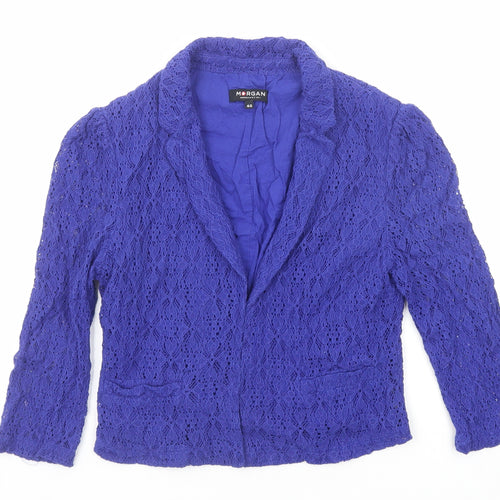 Morgan Womens Blue Jacket Blazer Size 12 Hook & Eye
