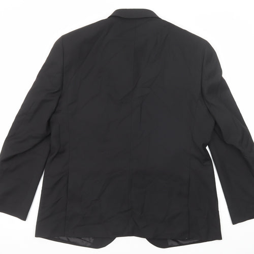 Marks and Spencer Mens Black Polyester Jacket Suit Jacket Size 42 Regular