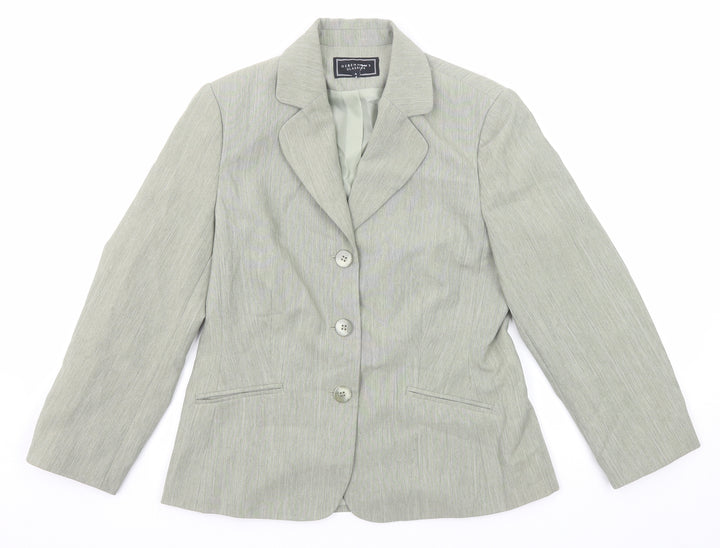 Debenhams Womens Green Polyester Jacket Blazer Size 10
