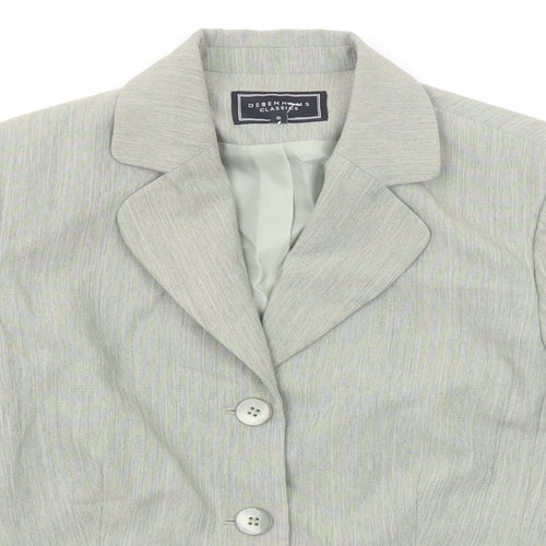 Debenhams Womens Green Polyester Jacket Blazer Size 10