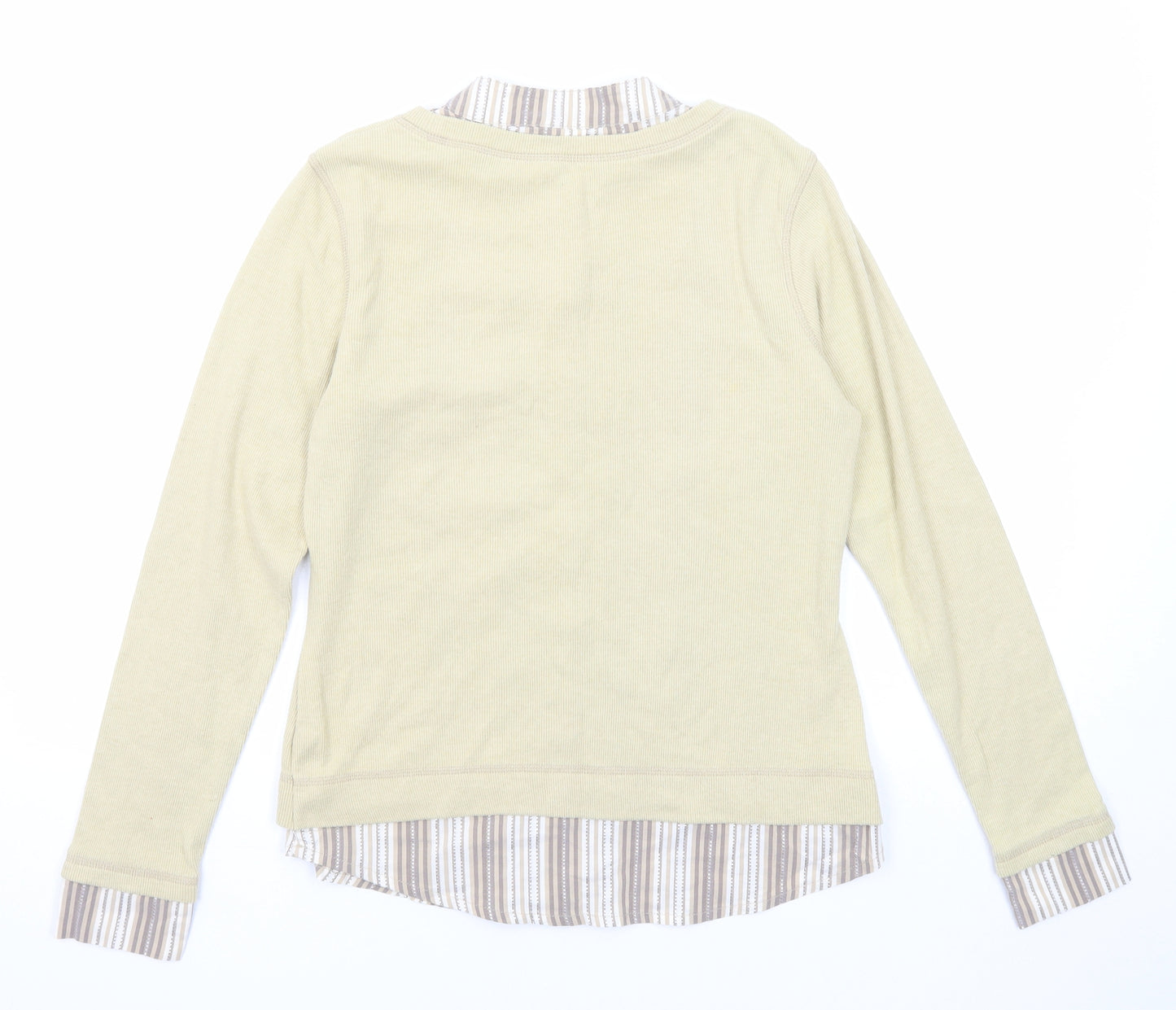 NEXT Womens Beige Cotton Basic T-Shirt Size 14 Round Neck - Shirt Insert