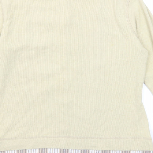 NEXT Womens Beige Cotton Basic T-Shirt Size 14 Round Neck - Shirt Insert