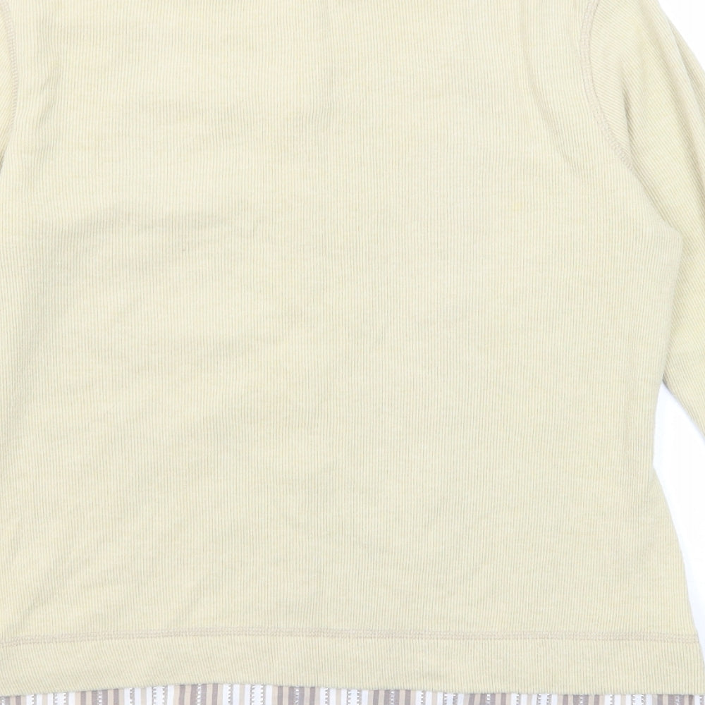NEXT Womens Beige Cotton Basic T-Shirt Size 14 Round Neck - Shirt Insert