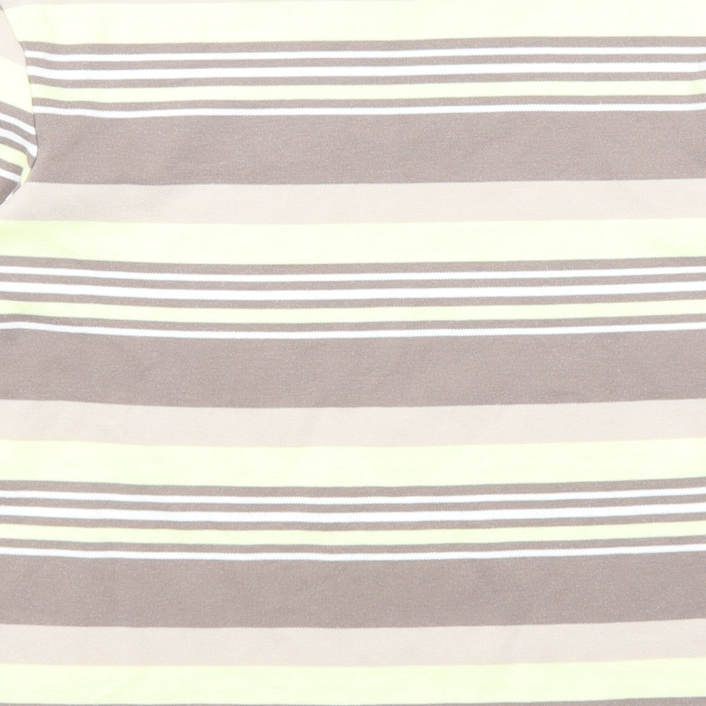 Damart Womens Multicoloured Striped Cotton Basic T-Shirt Size 10 Round Neck - Size 10-12